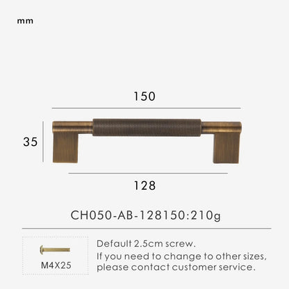 Nurlin Solid Brass Knurled Cabinet Pull Handle