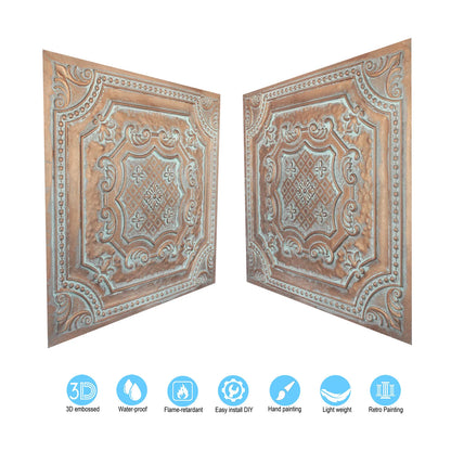Faux Tin Ceiling Tiles & Wall Panels (24"x24" PVC) PL04
