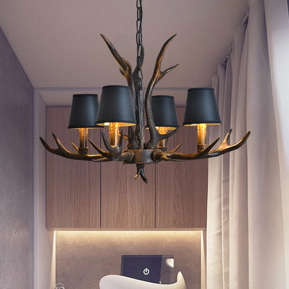 Vintage Rustic Antler Resin Chandelier